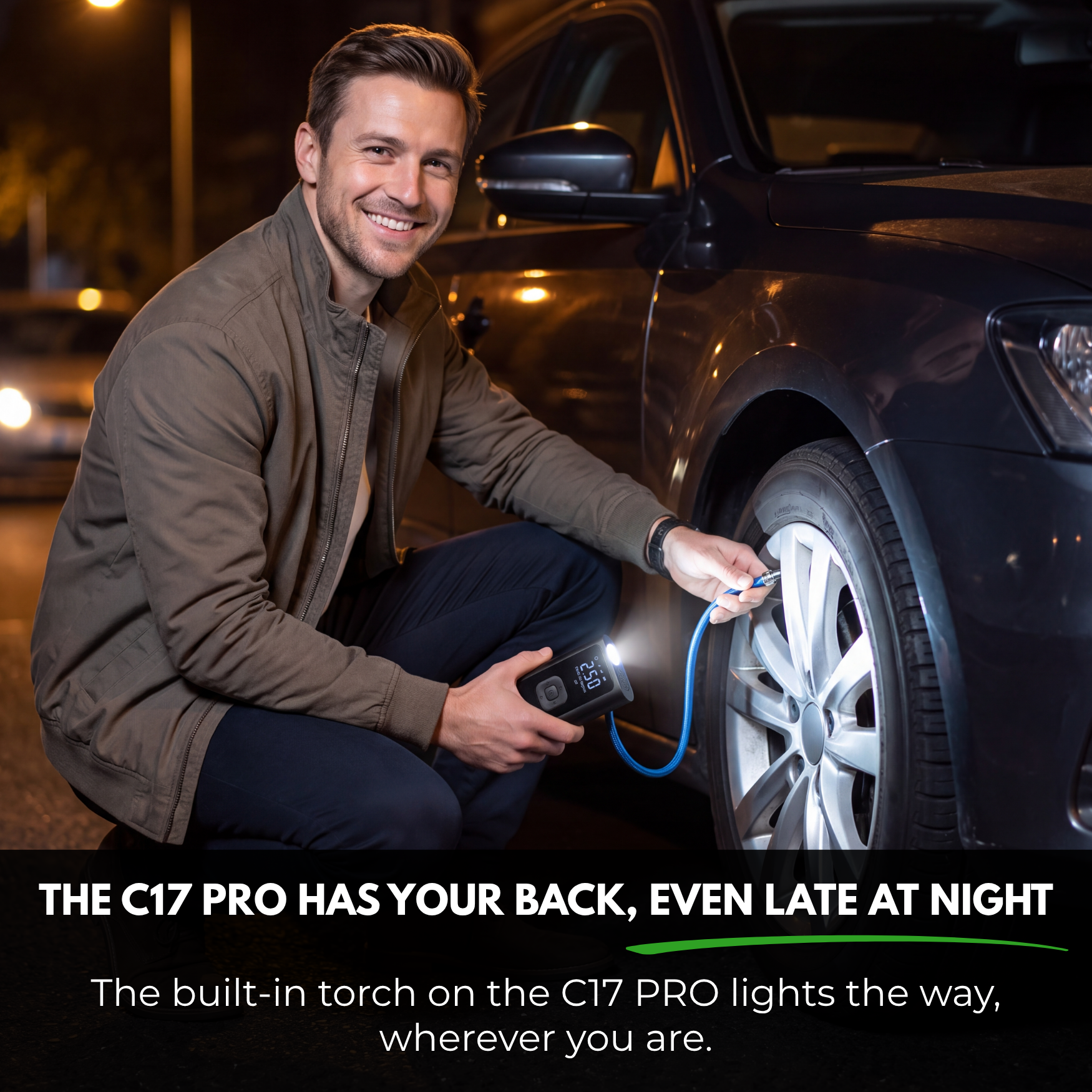C17 PRO | Powerful Portable Air Compressor – Compact, Lightweight and Rechargeable