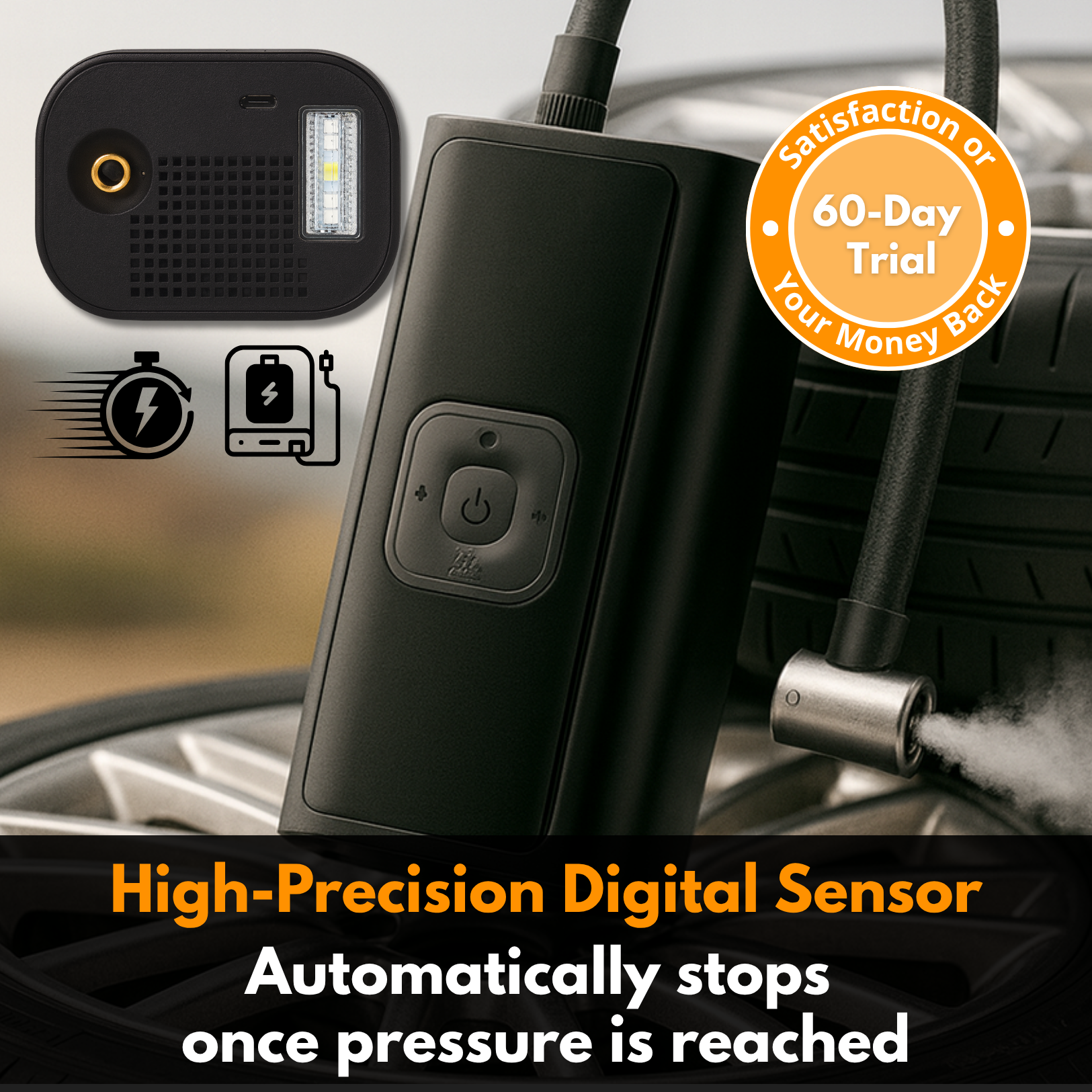 C17 PRO | Powerful Portable Air Compressor – Compact, Lightweight and Rechargeable