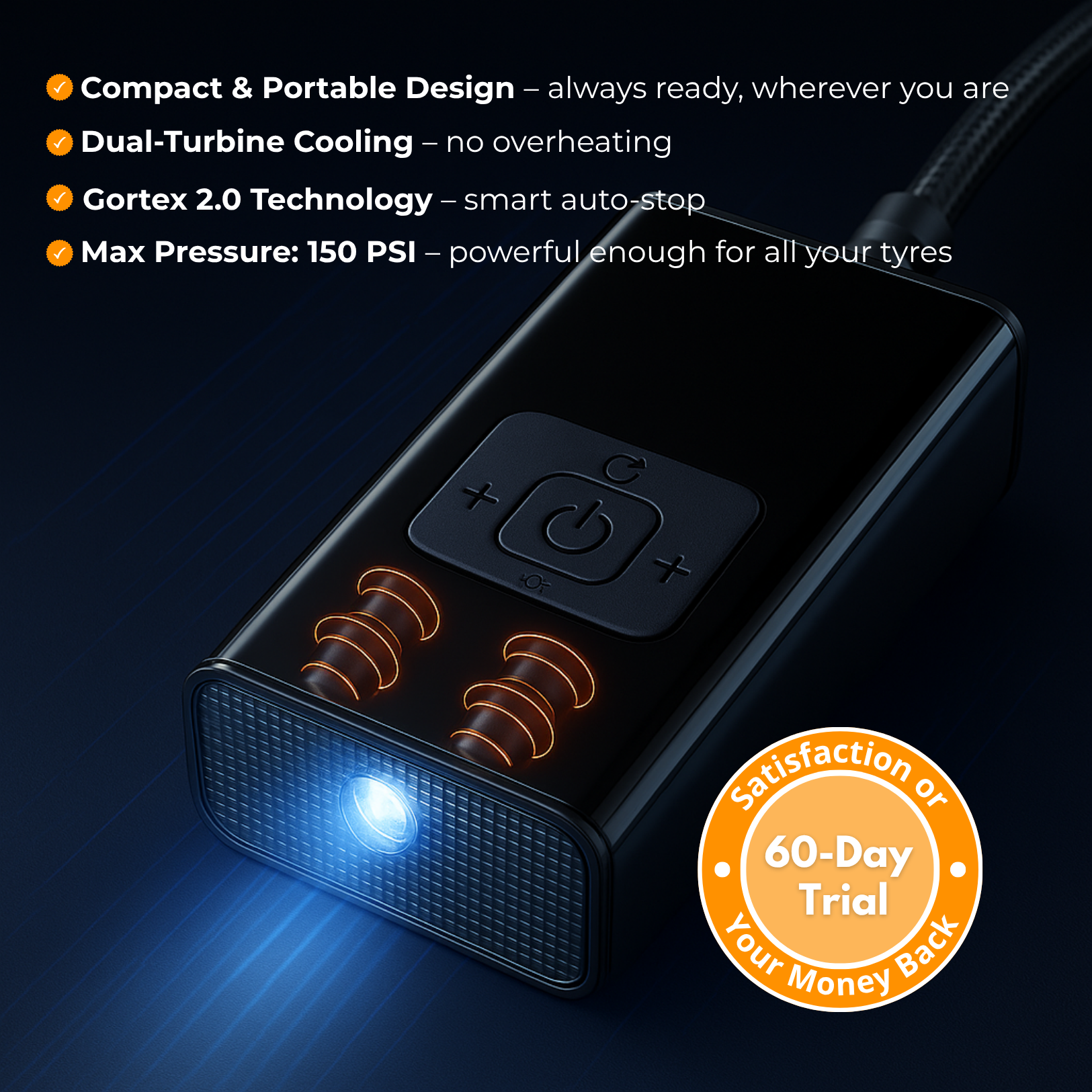 C17 PRO | Powerful Portable Air Compressor – Compact, Lightweight and Rechargeable