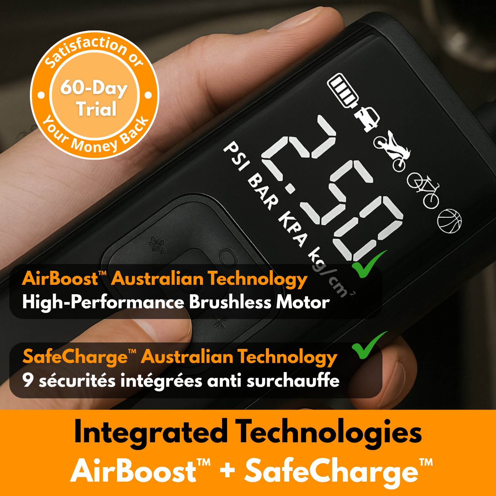 C17 PRO | Powerful Portable Air Compressor – Compact, Lightweight and Rechargeable