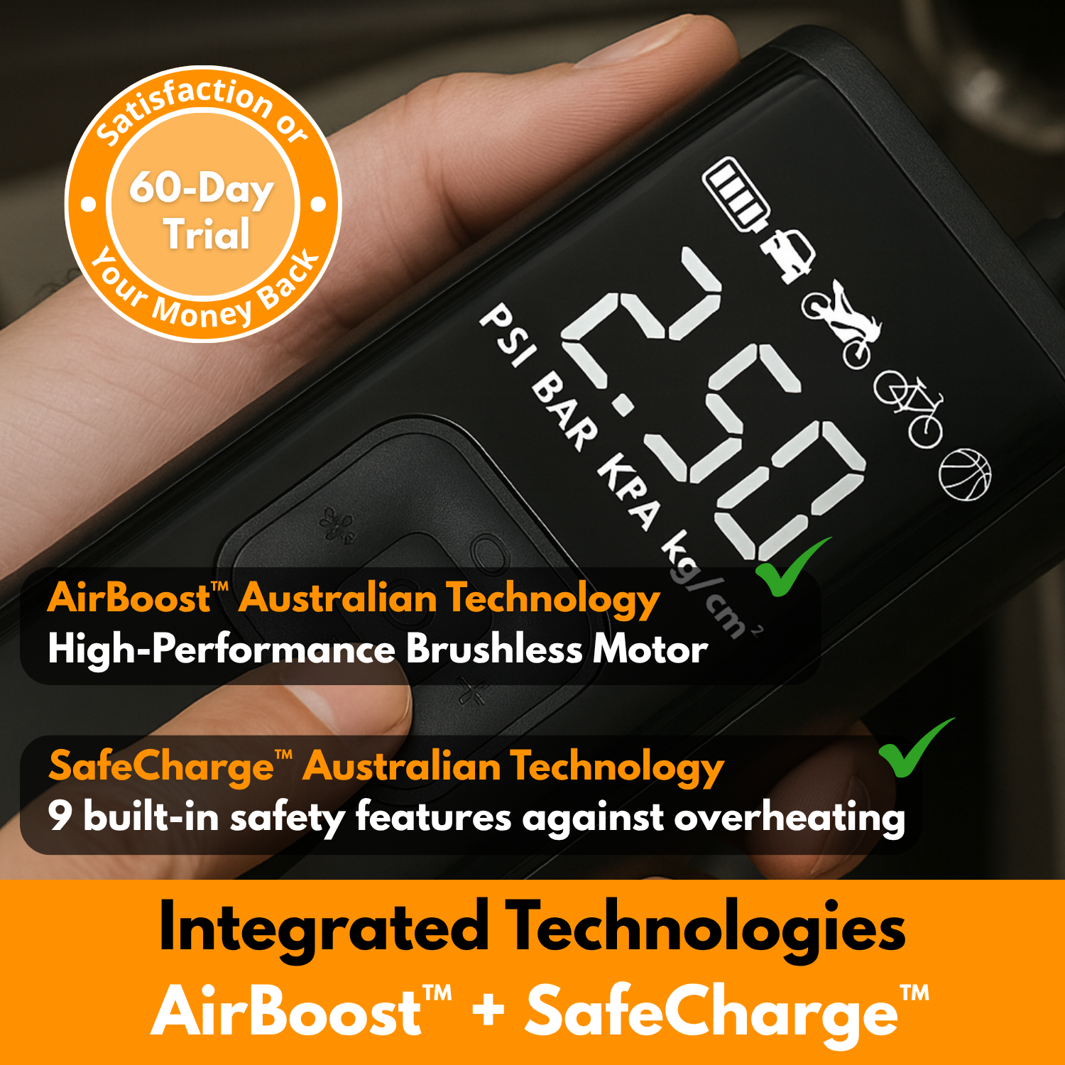 C17 PRO | Powerful Portable Air Compressor – Compact, Lightweight and Rechargeable