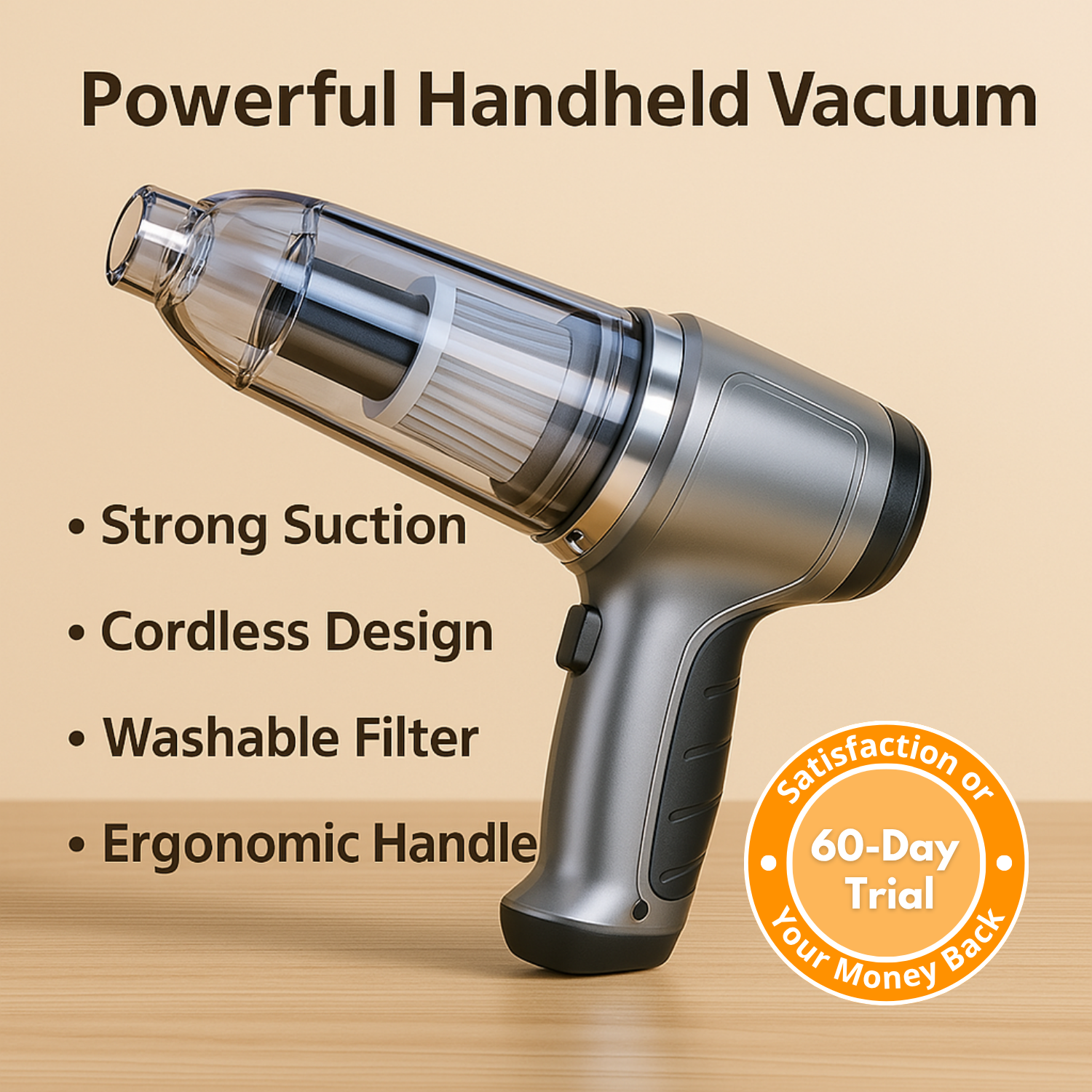 D80 PRO | Powerful Cordless Car Vacuum – Compact, Lightweight and Rechargeable