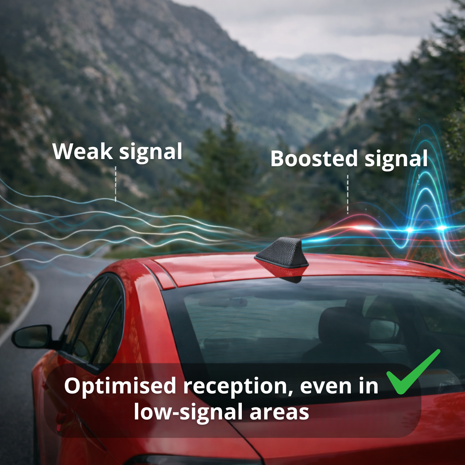 P80 PRO | Shark Fin Car Aerial – Amplified Radio & GPS Signal