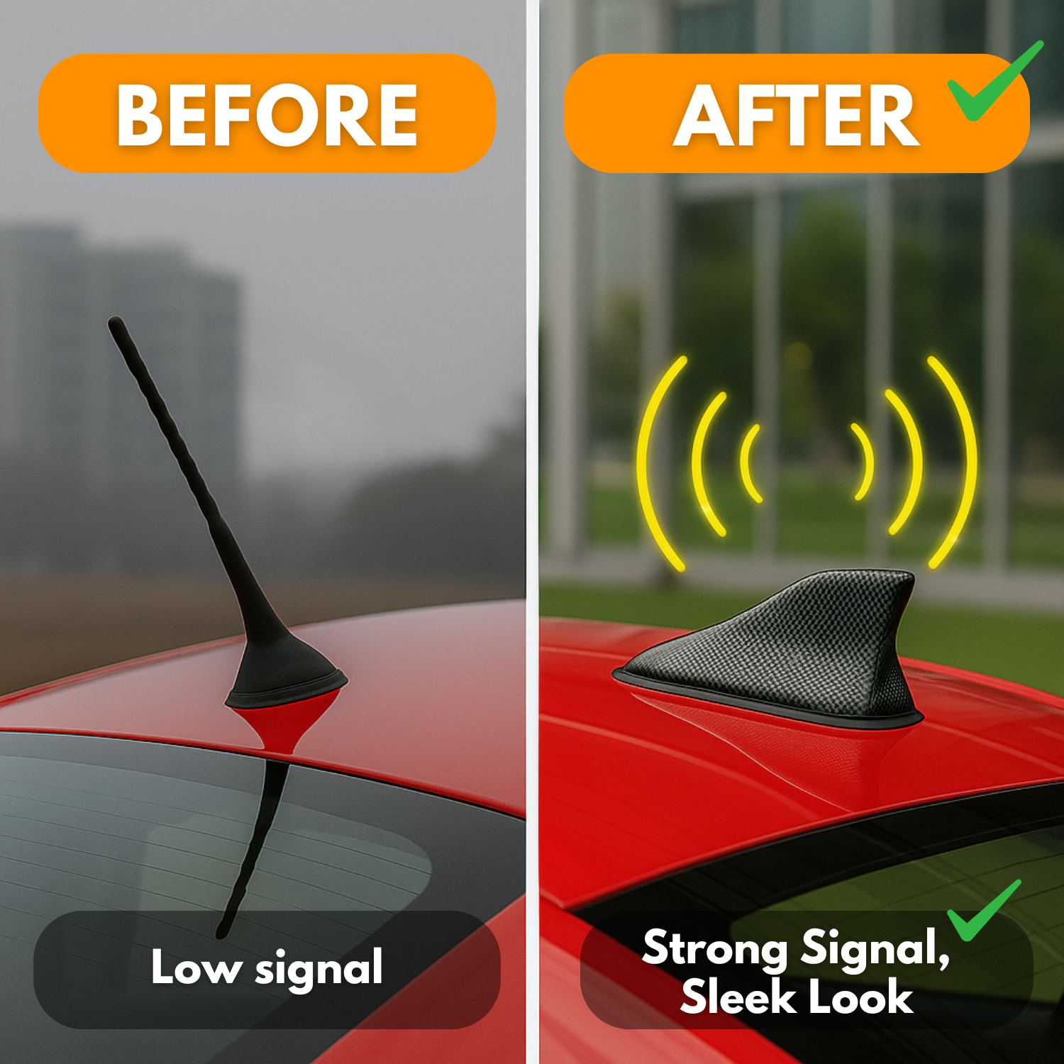 P80 PRO | Shark Fin Car Aerial – Amplified Radio & GPS Signal