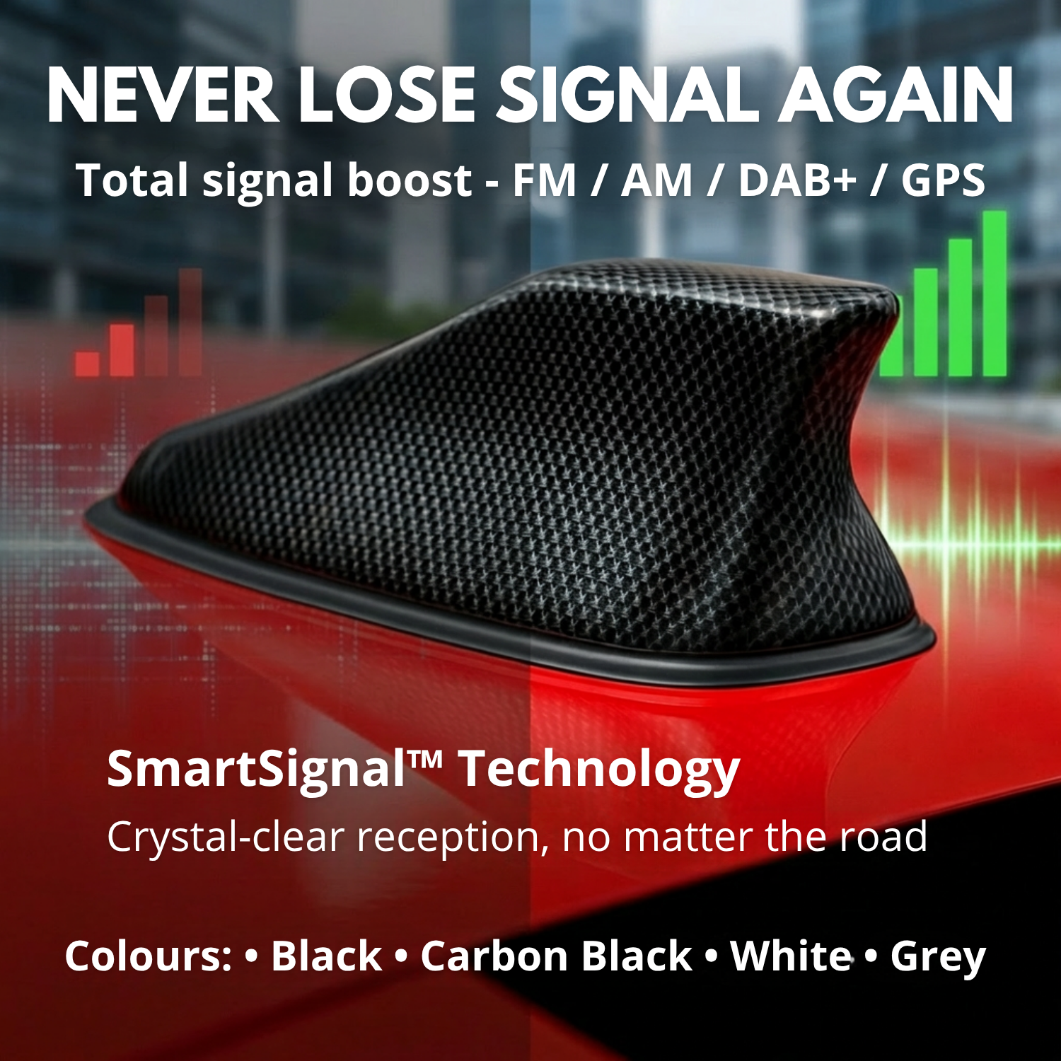 P80 PRO | Shark Fin Car Aerial – Amplified Radio & GPS Signal