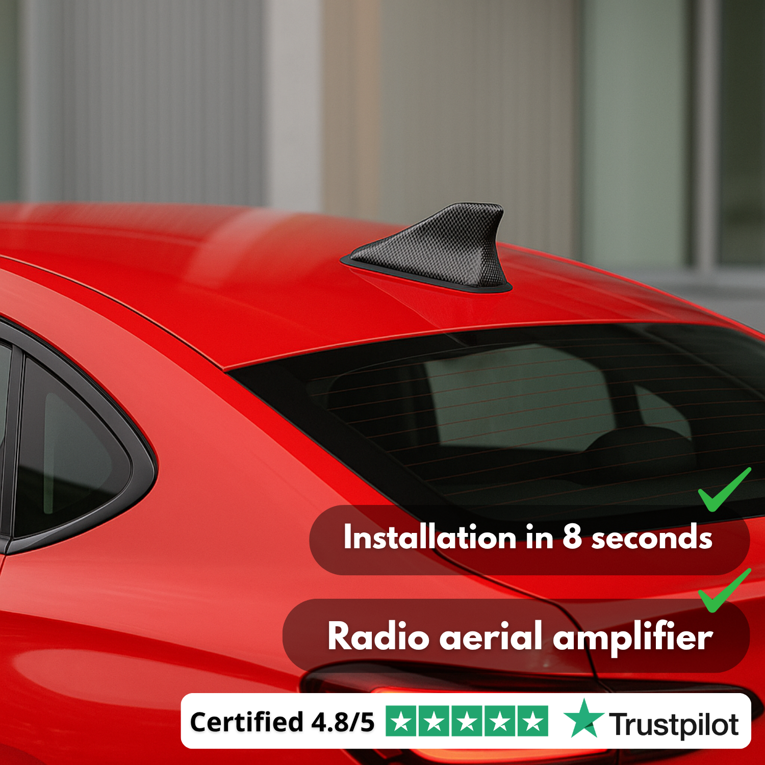 P80 PRO | Shark Fin Car Aerial – Amplified Radio & GPS Signal